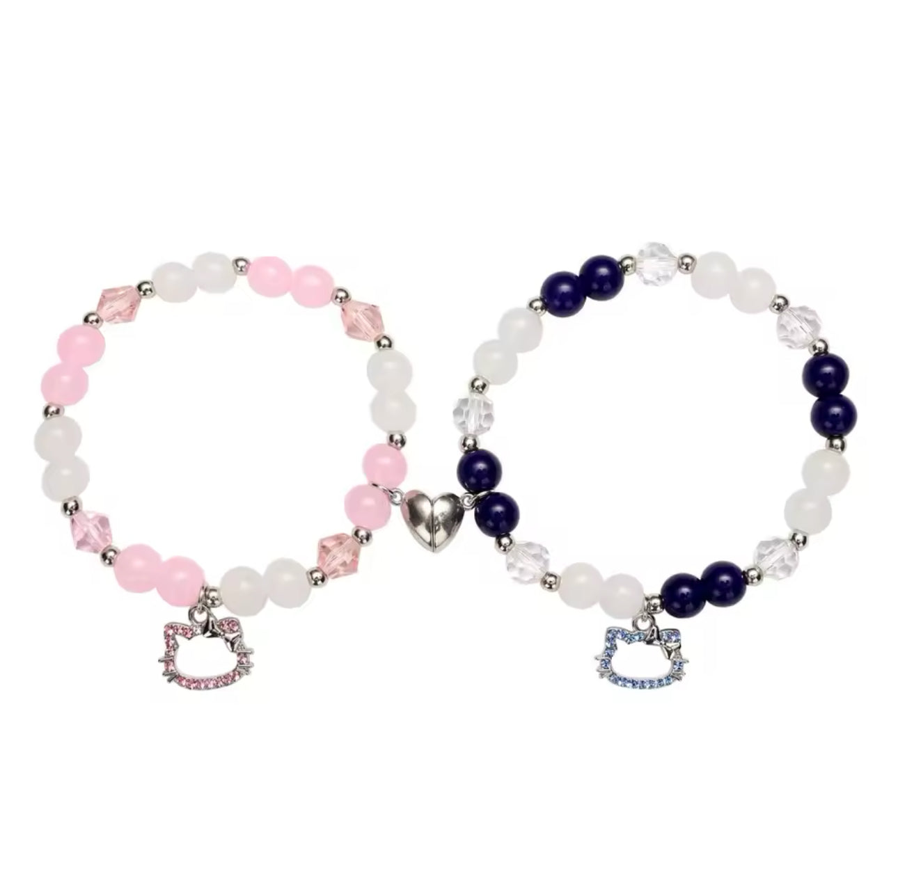 HK Spider man Black & White , Pink Matching Bracelet