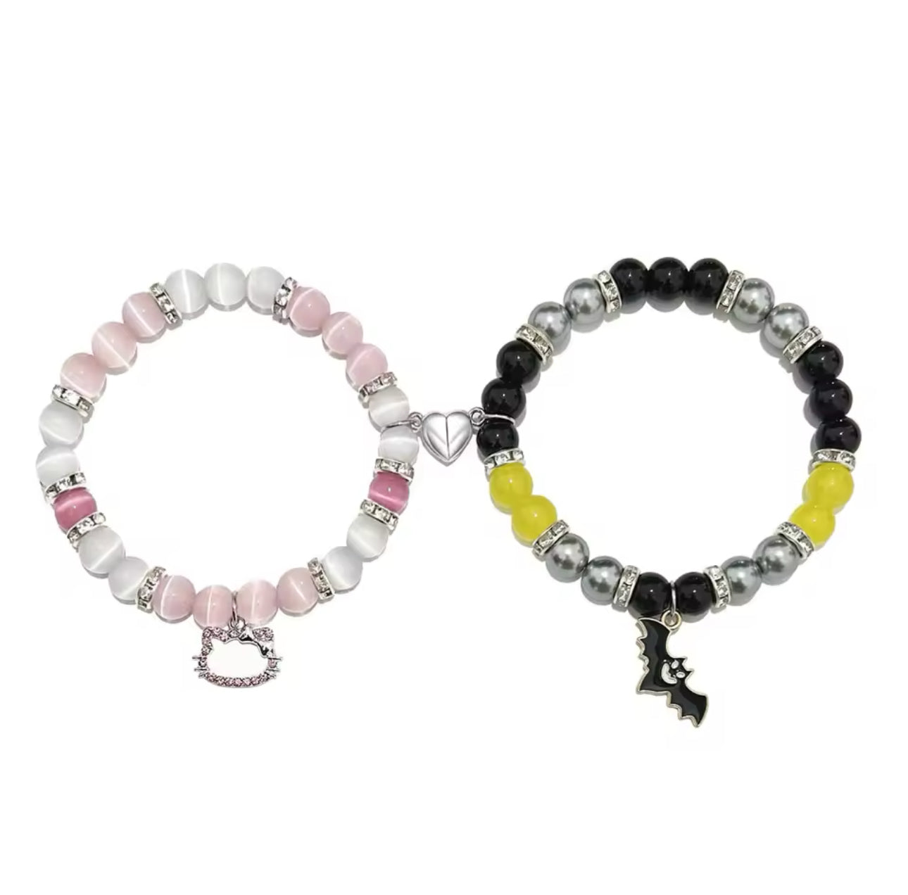 HK Spider man Black & Yellow , Pink Matching Bracelet