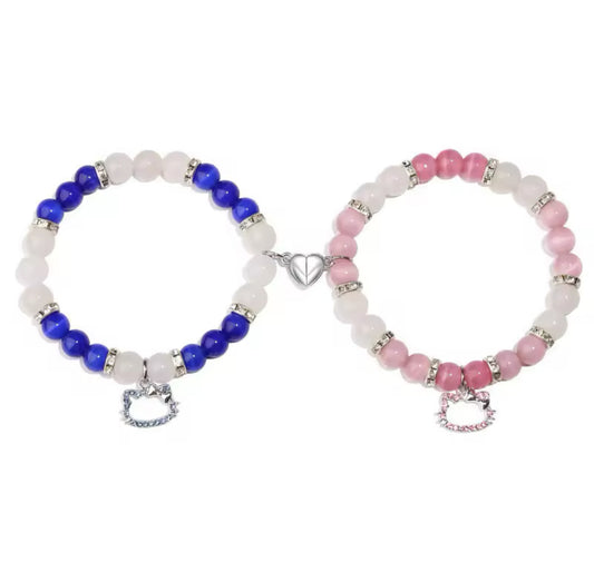HK Pink  & Spider Blue Symbol Matching Bracelet
