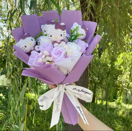HK  Purple Flower Purple Vail Flower Bouquet