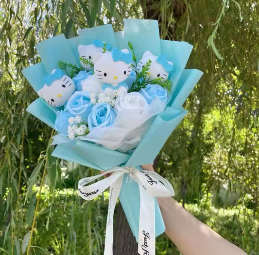 HK Light Blue Rose Flower Bouquet