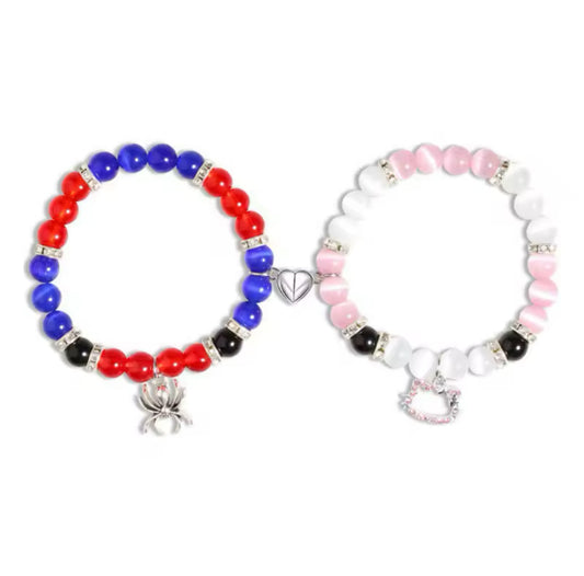HK Spider man Red & Blue , Pink Matching Bracelet