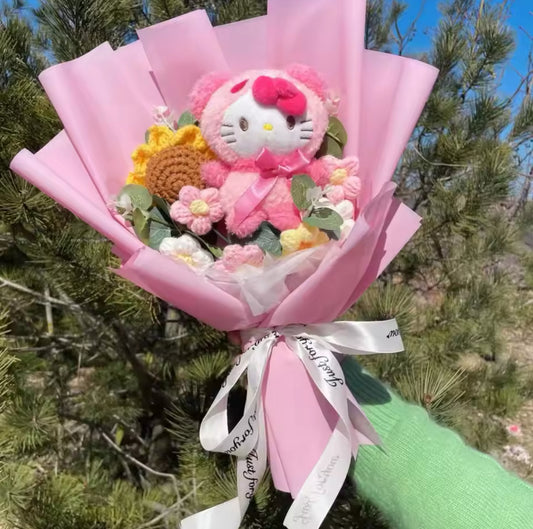 HK Cozy Sunflower Pink Vail Flower Bouquet