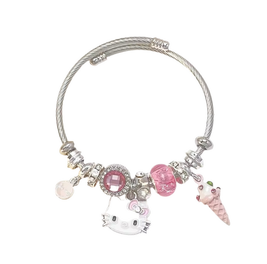 Silver - Pink HK Pandora Bracelet